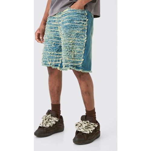 Tall Relaxed All Over Distressed Short - Boohooman - Modalova