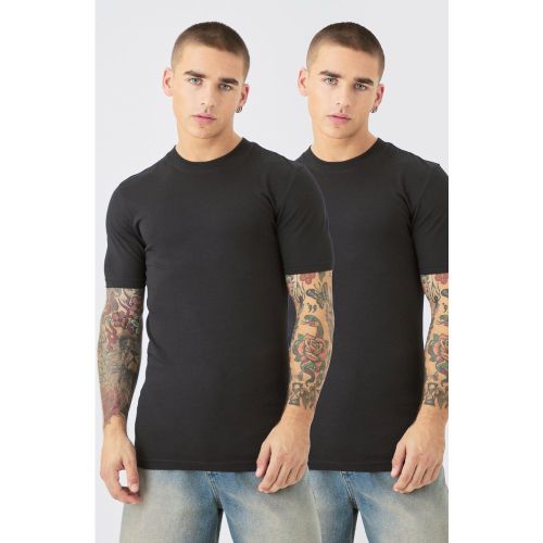 Lot de 2 t-shirts moulants - S - Boohooman - Modalova