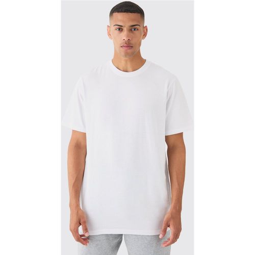 T-shirt long à col rond - S - Boohooman - Modalova