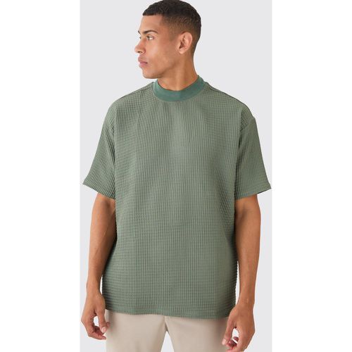 T-shirt oversize effet gaufré - S - Boohooman - Modalova