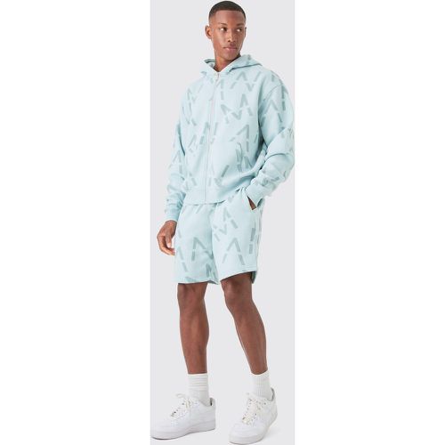 Survêtement oversize imprimé avec short - MAN - S - Boohooman - Modalova