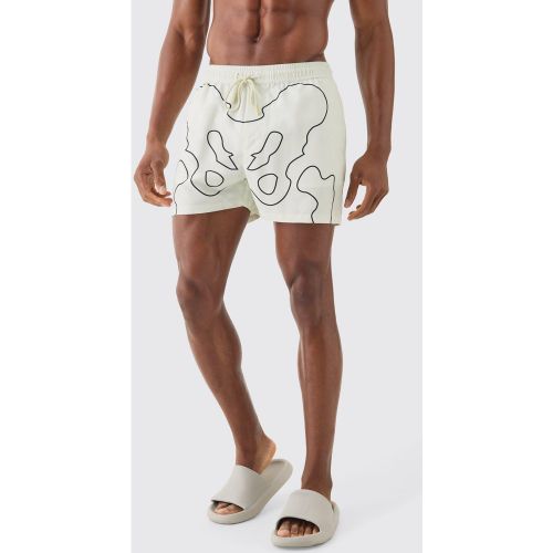 Short de bain court à imprimé squelette - XL - Boohooman - Modalova