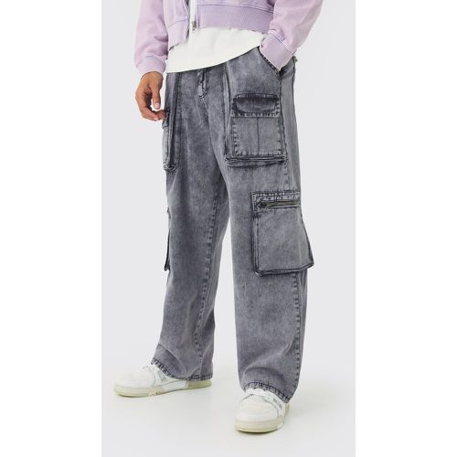 Pantalon cargo baggy délavé à taille fixe - 28 - Boohooman - Modalova