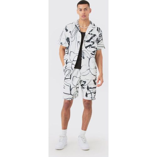 Ensemble oversize plissé avec chemise et short - S - Boohooman - Modalova