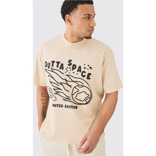 T-shirt oversize à imprimé espace - S - Boohooman - Modalova