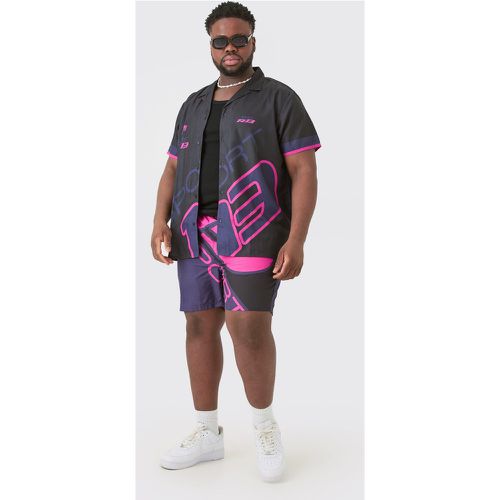 Grande taille - Ensemble avec chemise imprimée et short homme - XXXL - Boohooman - Modalova