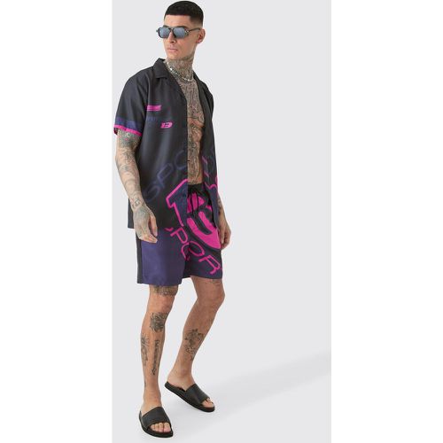 Tall - Ensemble avec chemise imprimée et short de bain homme - S - Boohooman - Modalova