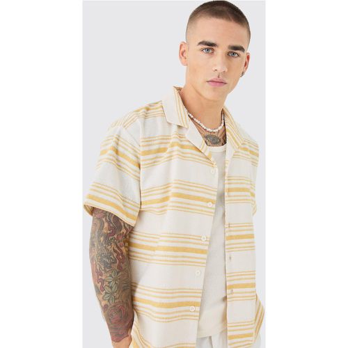 Chemise oversize rayée à manches courtes - S - Boohooman - Modalova