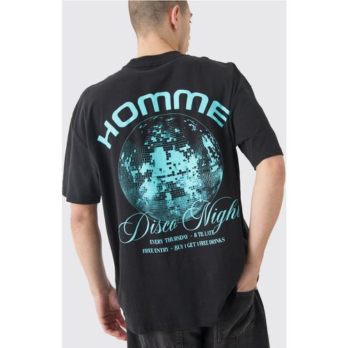 Oversized Disco Print T-shirt - Boohooman - Modalova