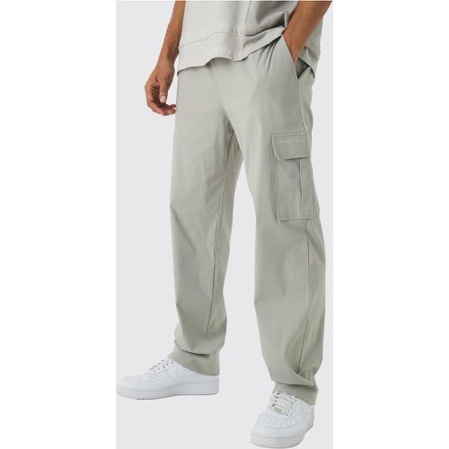 Pantalon cargo droit à taille élastiquée - L - Boohooman - Modalova