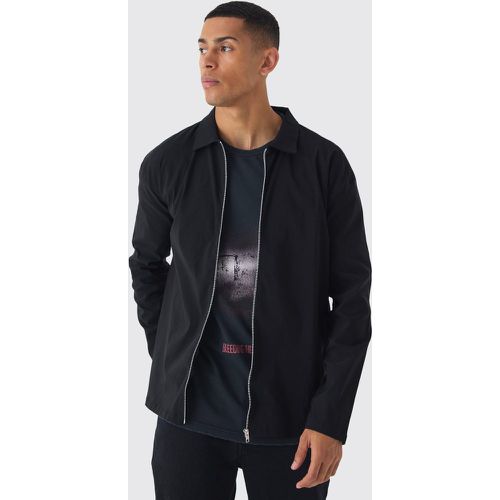 Chemise oversize zippée à manches longues - S - Boohooman - Modalova