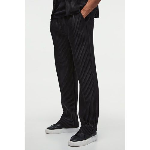 Pantalon droit plissé à taille élastiquée - S - Boohooman - Modalova