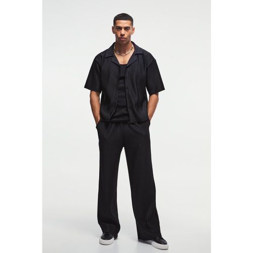 Ensemble oversize avec chemise oversize et pantalon droit plissé - S - Boohooman - Modalova