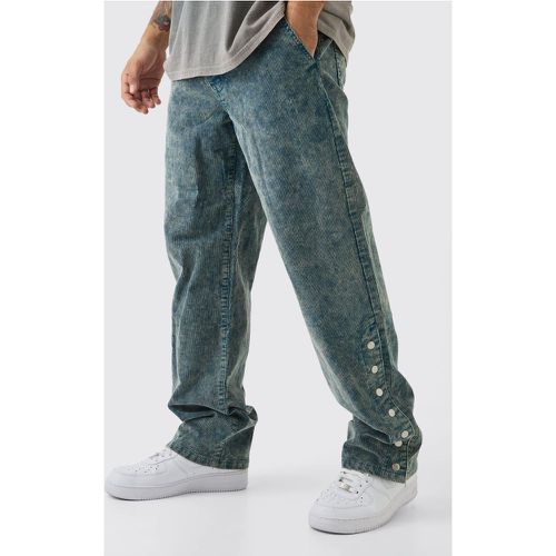 Pantalon large délavé en velours côtelé - 28R - Boohooman - Modalova