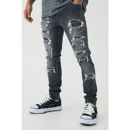 Jean skinny stretch déchiré - 28R - Boohooman - Modalova