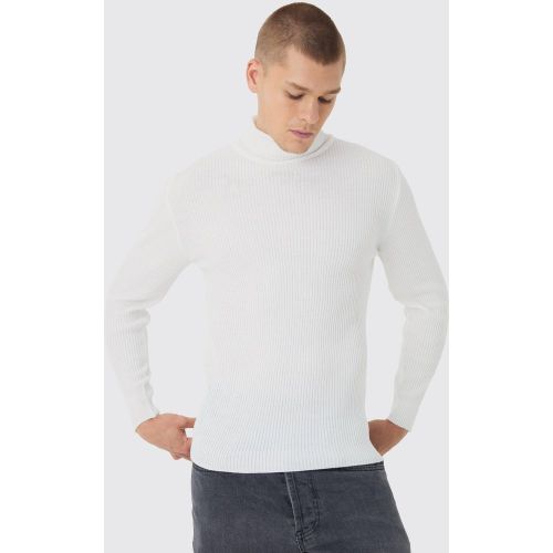 Pull habillé à col roulé en maille côtelée - M - Boohooman - Modalova