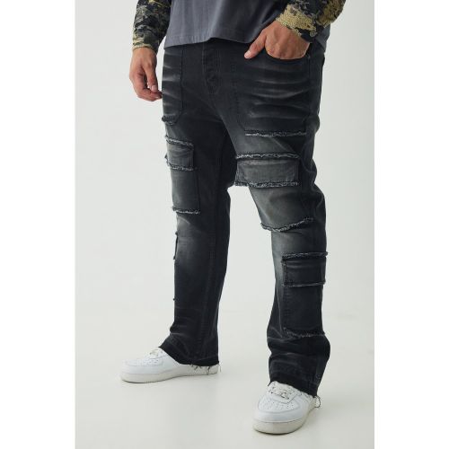 Grande taille - Jean flare cargo à coutures apparentes homme - 40 - Boohooman - Modalova