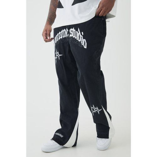 Grande taille - Jean flare croco à soufflet - 38 - Boohooman - Modalova