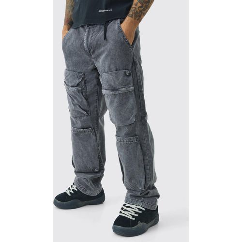 Pantalon cargo épais délavé - 28 - Boohooman - Modalova