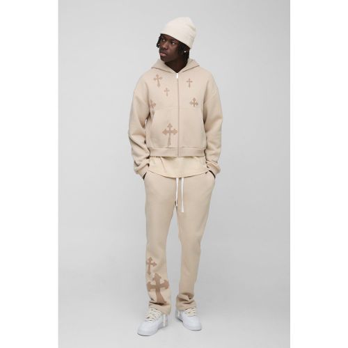 Survêtement zippé avec sweat à capuche et jogging - S - Boohooman - Modalova