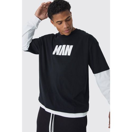 T-shirt oversize à manches longues - MAN - S - Boohooman - Modalova