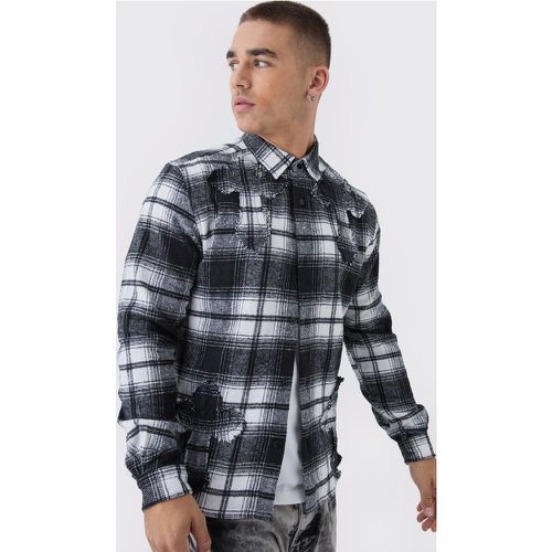 Chemise à carreaux et manches longues - S - Boohooman - Modalova