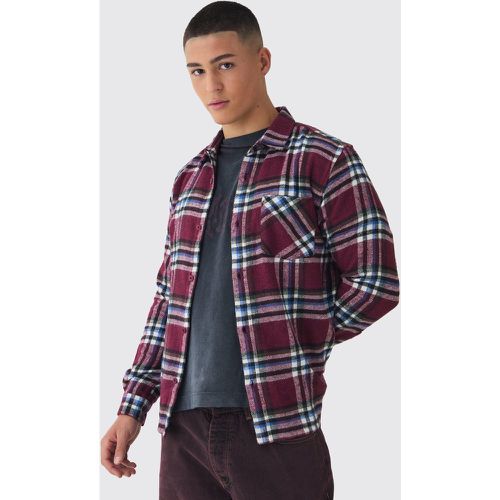 Chemise à carreaux et manches longues - S - Boohooman - Modalova