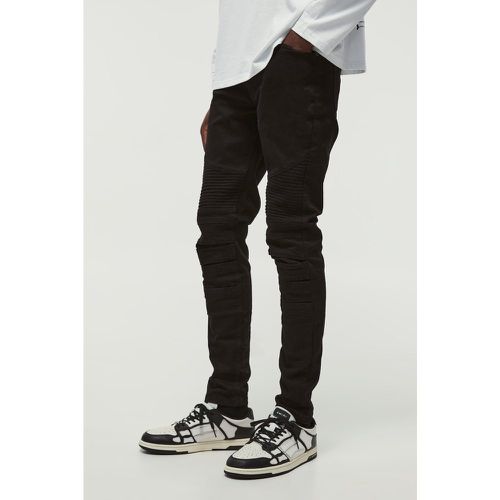 Jean motard skinny à empiècements - 32R - Boohooman - Modalova