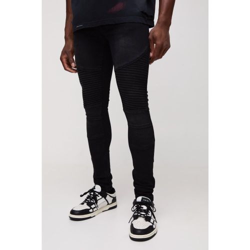 Jean super skinny biker délavé - 32R - Boohooman - Modalova