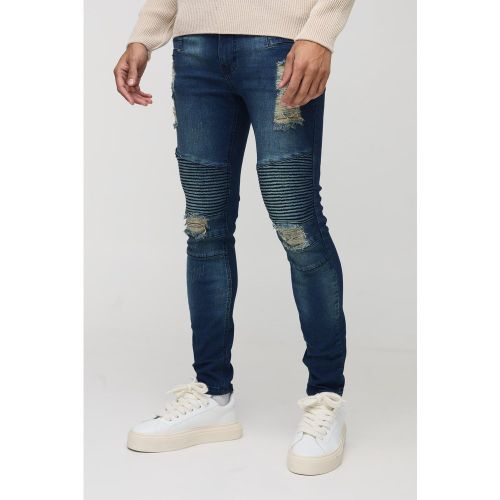Jean biker skinny déchiré - 30R - Boohooman - Modalova
