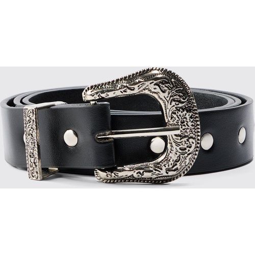 Ceinture western noire à boucle - L - Boohooman - Modalova