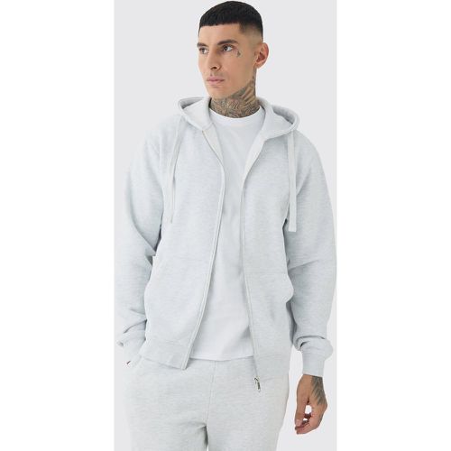 Tall - Sweat à capuche zippé et fente homme - S - Boohooman - Modalova