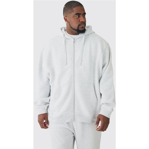 Grande taille - Sweat à capuche oversize zippé à fente homme - XXXL - Boohooman - Modalova