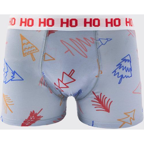 Boxers à imprimé sapin de Noël - L - Boohooman - Modalova