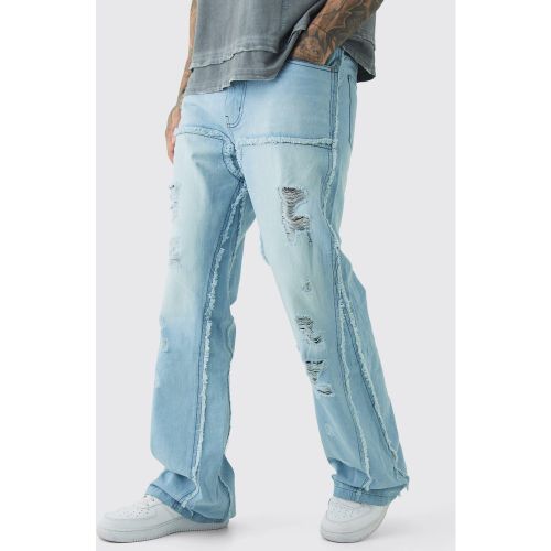 Tall - Jean flare à bords bruts, déchiré et réparé homme - 30 - Boohooman - Modalova