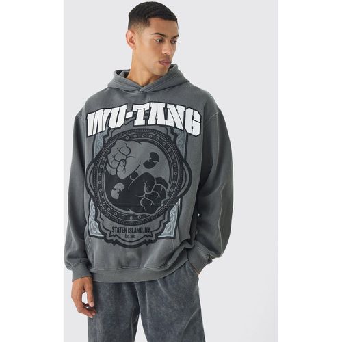 Sweat à capuche oversize délavé à imprimé Wu-Tang homme - S - Boohooman - Modalova