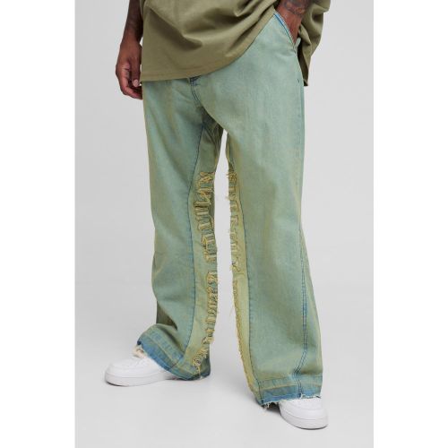 Grande taille - Jean flare slim à écussons - 38 - Boohooman - Modalova