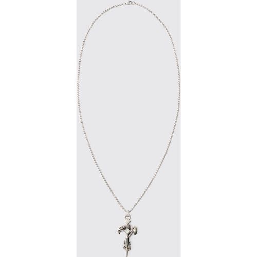 Collier à pendentif croix gothique - ONE SIZE - Boohooman - Modalova