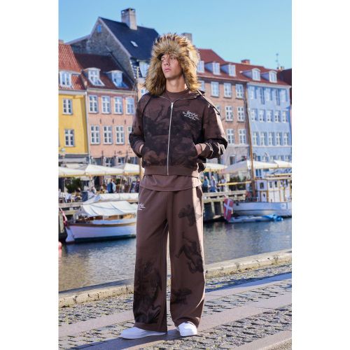 Survêtement oversize zippé à imprimé Renaissance - S - Boohooman - Modalova