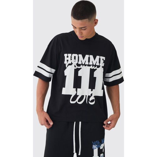 T-shirt oversize imprimé à manches bouffantes - XL - Boohooman - Modalova