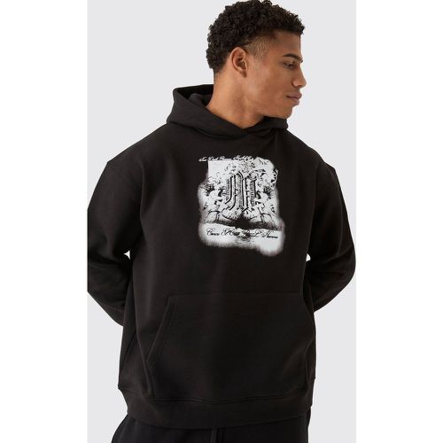 Sweat à capuche oversize zippé à imprimé fleuri - S - Boohooman - Modalova