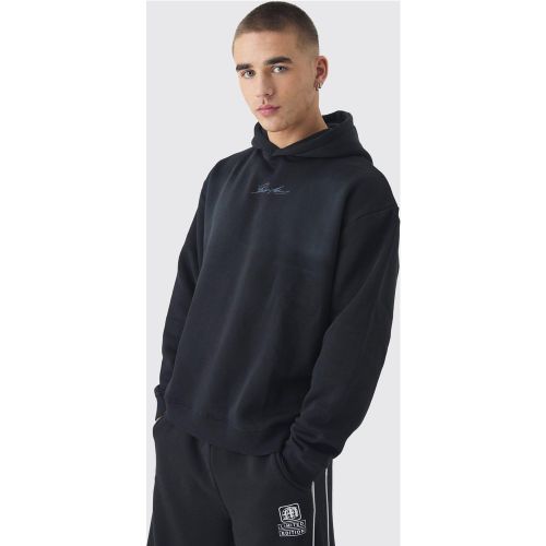 Sweat à capuche oversize délavé à slogan - MAN homme - S - Boohooman - Modalova