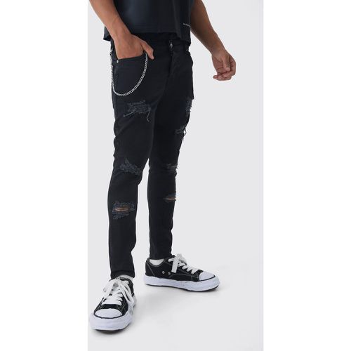 Jean skinny déchiré avec chaîne - 28R - Boohooman - Modalova