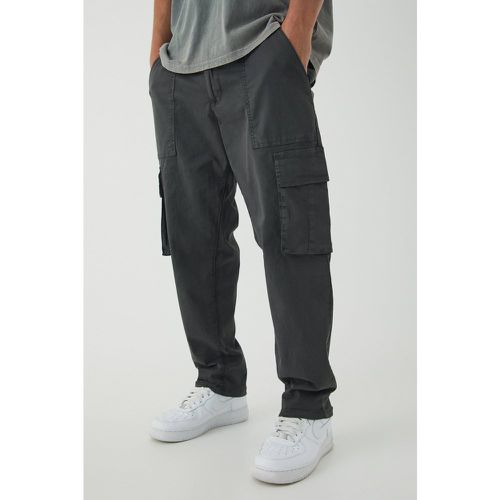 Pantalon cargo droit en coton - 30 - Boohooman - Modalova