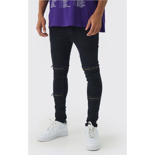 Jean super skinny biker - 28R - Boohooman - Modalova