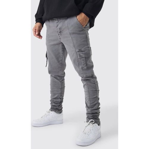 Pantalon cargo skinny à bretelles - 28R - Boohooman - Modalova