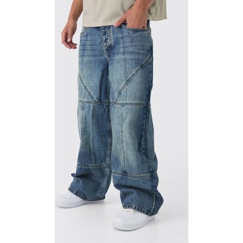 Jean baggy à coutures contrastantes - 28R - Boohooman - Modalova