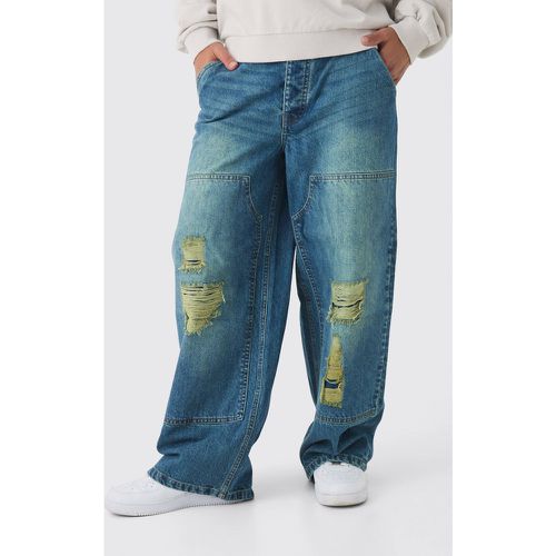 Jean charpentier baggy délavé - 28R - Boohooman - Modalova