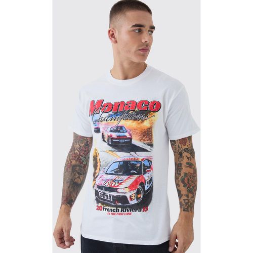 Monaco Car Graphic T-Shirt - S - Boohooman - Modalova