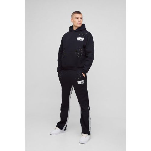 Survêtement oversize à taches de peinture - MAN - S - Boohooman - Modalova